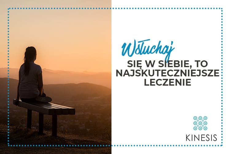 Grafika promująca artykuł Gabinetu Kinesis w Częstochowie omawiającegy profilaktykę i uważność w leczeniu.